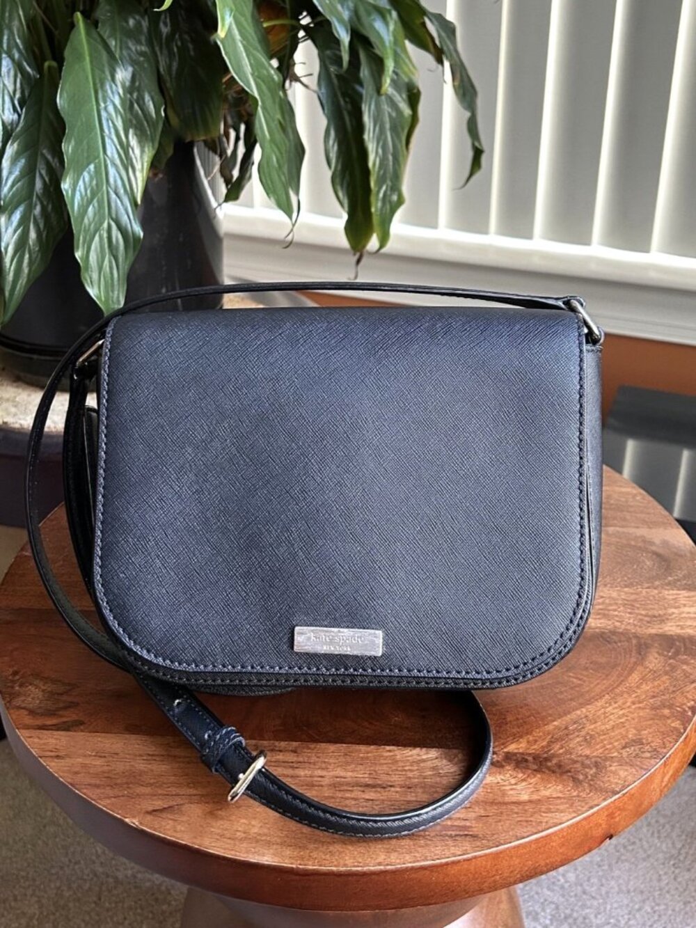 KATE SPADE Flap Saddle Bag, Black